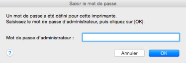 figure : écran Saisir le mot de passe